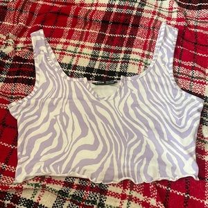 SHEIN Zebra Print Cami Crop Top